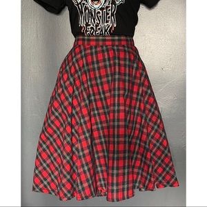 Sourpuss Red Plaid Bonnie Skirt